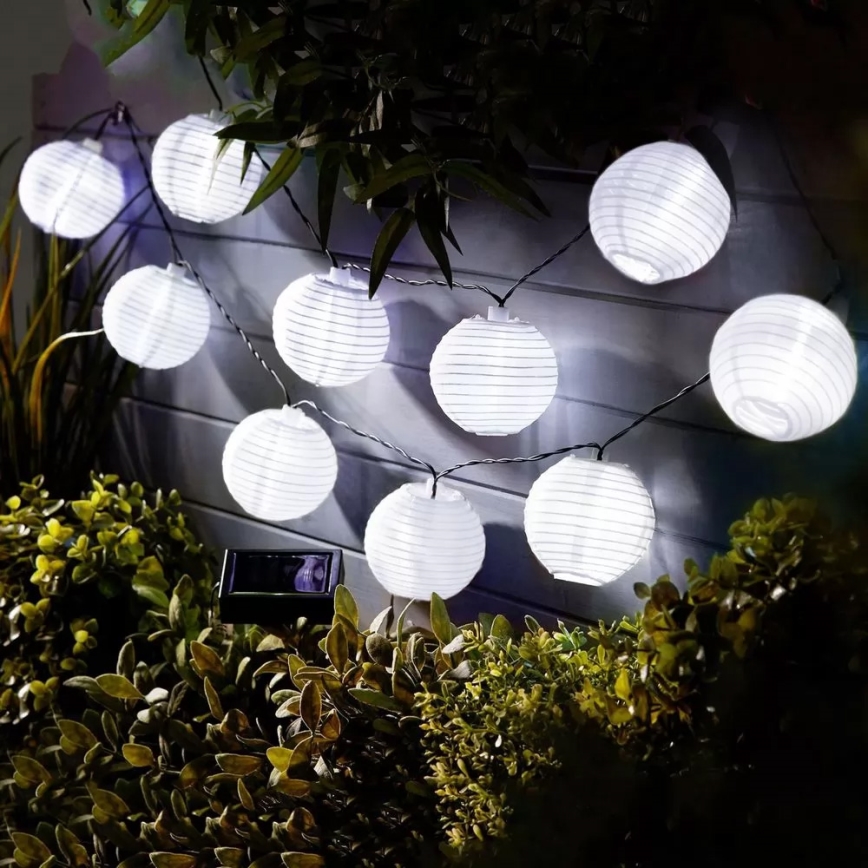 LED Saules enerģijas virtene 10xLED/1,2V 300mAh 3,7m IP44 vēsi balts