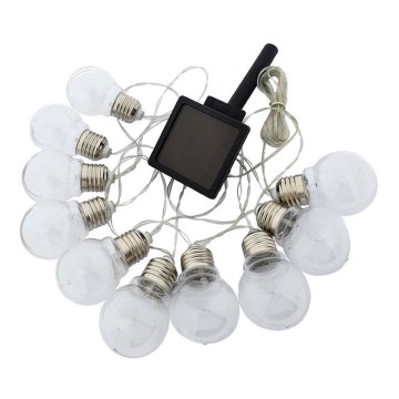 LED Saules enerģijas virtene 10xLED/2m IP44 silti balta