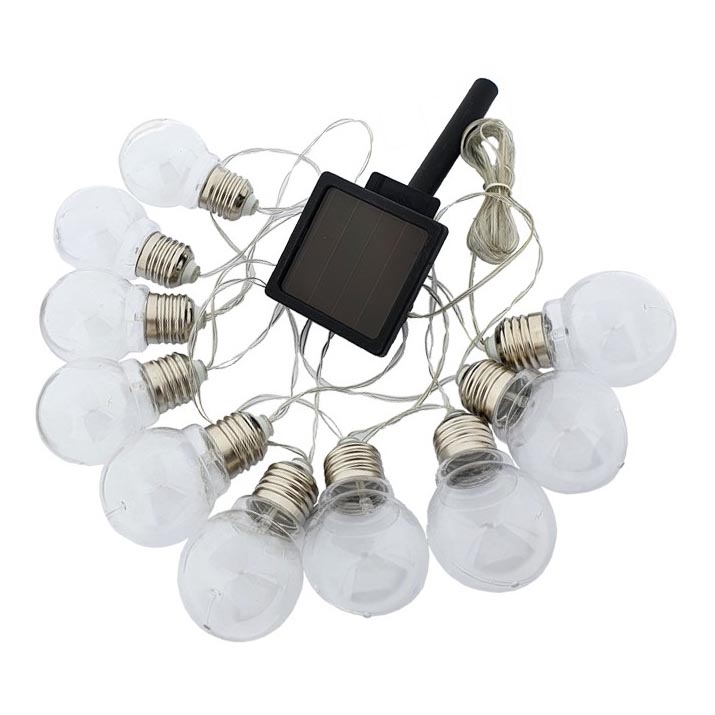 LED Saules enerģijas virtene 10xLED/2m IP44 silti balta