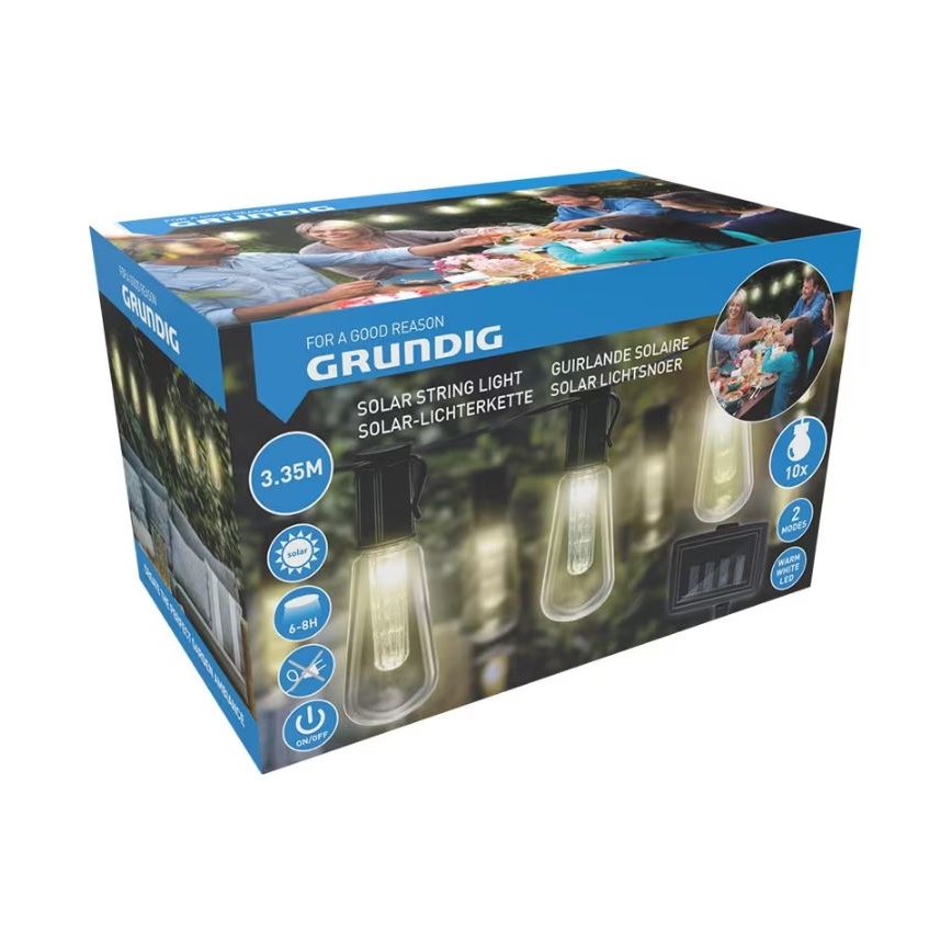 LED Saules enerģijas virtene 3,35m 10xLED/1,2V