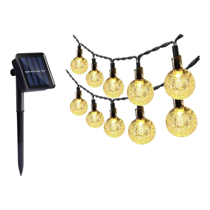 LED Saules enerģijas virtene 30xLED/0,12W/1,2V 1xAA 3000K IP44 400 mAh