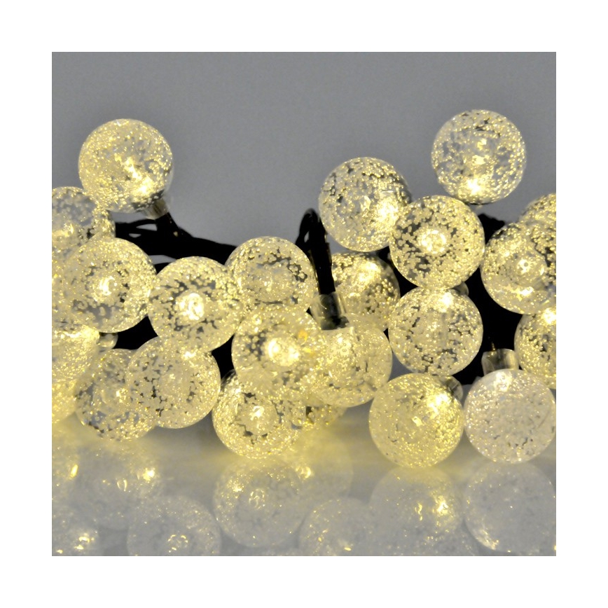 LED Saules enerģijas virtene 30xLED/8 funkcijas 300 mAh 4,9m IP44 silti balta