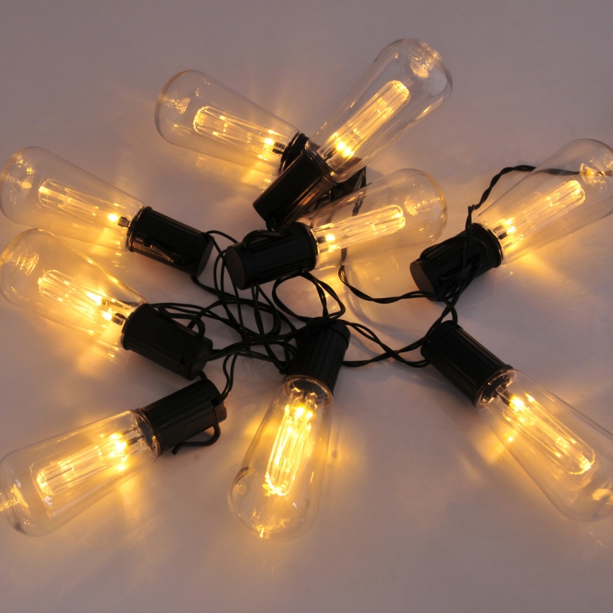 LED Saules enerģijas virtene EDISON 10xLED/1,2V 300 mAh 3,8 m IP44