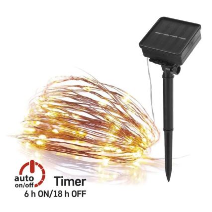 LED Saules enerģijas virtene LED/2,4W/1,2V 1xAA 15 m IP44 3000K 600 mAh