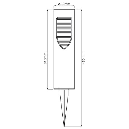 LED saules gaismeklis ADDIS, 1,2 V, 600 mAh, IP44, melns