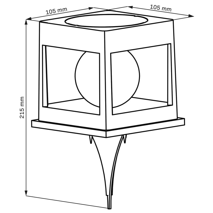 LED saules gaismeklis CUBO LED/3,7V 1200 mAh IP44 melns