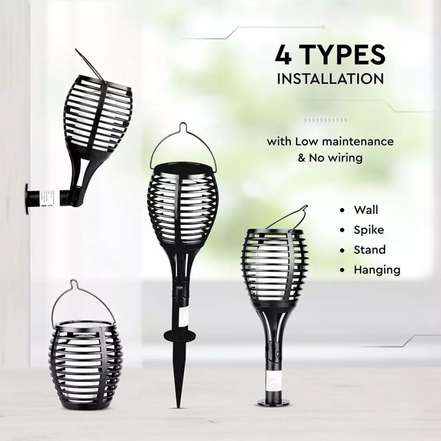 LED saules gaismeklis FLAME 4‑vienā LED/0,45W/3,7V IP44 500 mAh