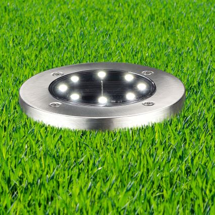 LED saules gaismeklis SOLLY LED/1,2V 6500K Ø 11,5 cm 300 mAh IP44 hromēts