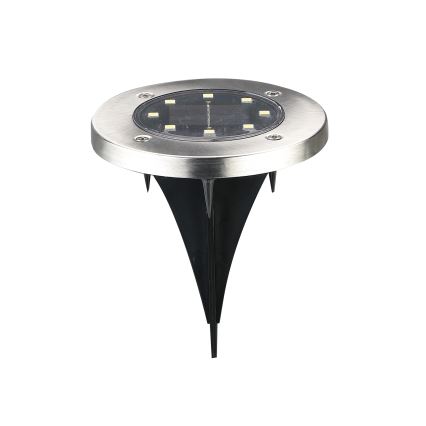 LED saules gaismeklis SOLLY LED/1,2V 6500K Ø 11,5 cm 300 mAh IP44 hromēts
