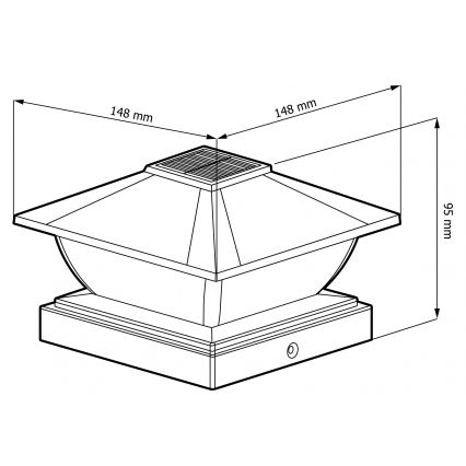 LED saules gaismeklis TOYA LED/4,5W/230V 3000/6500K 600 mAh IP44 melns