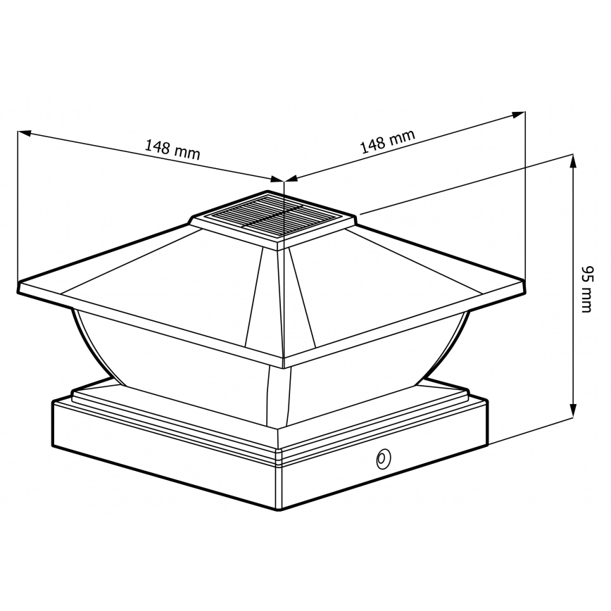 LED saules gaismeklis TOYA LED/4,5W/230V 3000/6500K 600 mAh IP44 melns