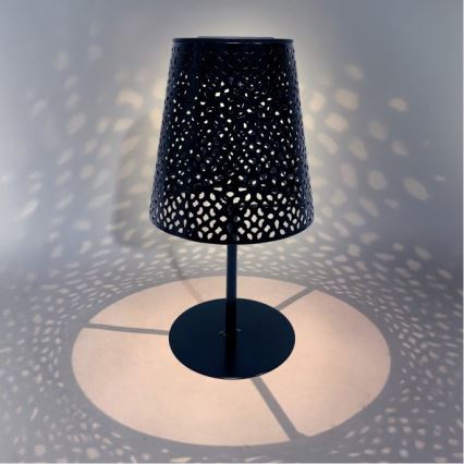 LED saules galda lampa LUVETRA LED/1xAA 4000K IP44 200 mAh melna