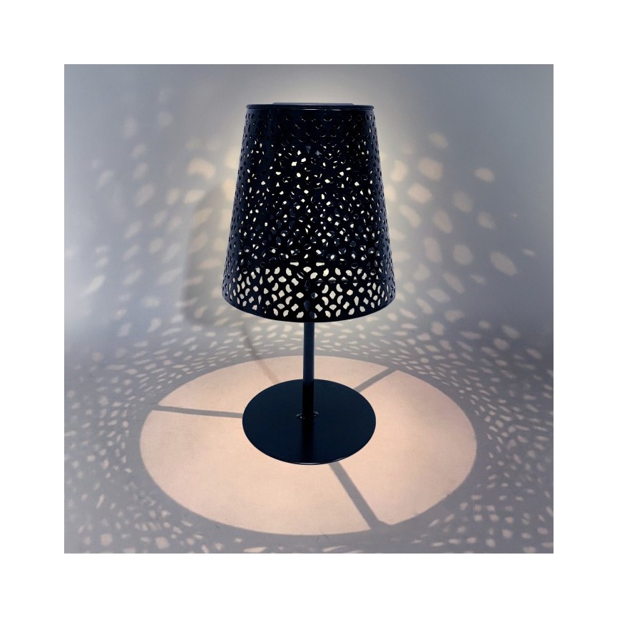 LED saules galda lampa LUVETRA LED/1xAA 4000K IP44 200 mAh melna