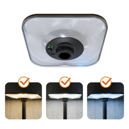 LED saules ielu lampa ar sensoru SOLSUMI LED/25W/3,2V 3000/4000/6500K IP54 24000 mAh + ar tālvadības pulti