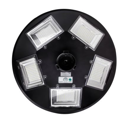 Regulējama LED saules ielu lampa ar sensoru LED/22W/6V 18000 mAh 6500K IP65 melna + tālvadības pults