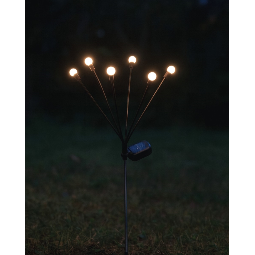 LED saules lampa 6xLED/1,2V 300 mAh IP44 melna