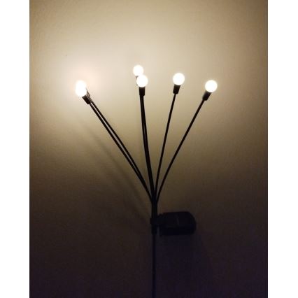 LED saules lampa 6xLED/1,2V 300 mAh IP44 melna