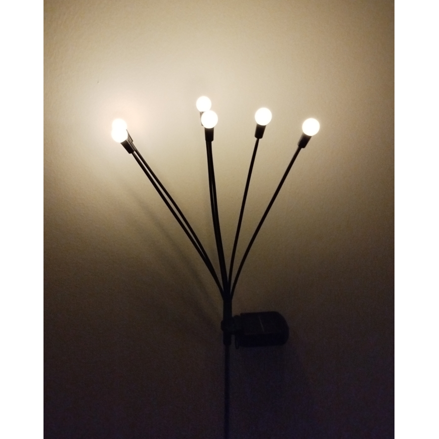 LED saules lampa 6xLED/1,2V 300 mAh IP44 melna