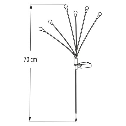 LED saules lampa 6xLED/1,2V 300 mAh IP44 melna