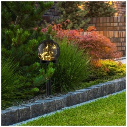 LED saules lampa ar sensoru GLEAM LED/1,2V 3000K IP44 40 mAh dūmaina/melna