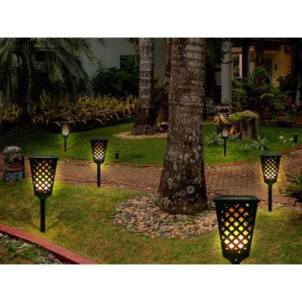 LED saules lampa ar sensoru LED/0,6W/5,5V IP65 2000 mAh 107 cm melna