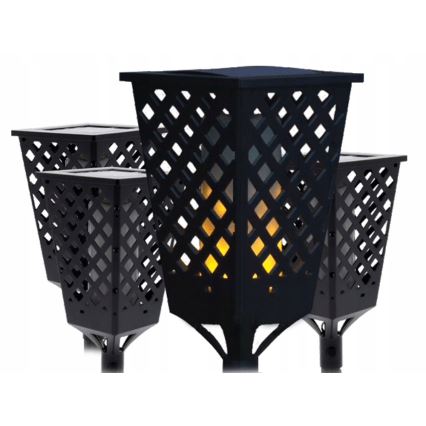 LED saules lampa ar sensoru LED/0,6W/5,5V IP65 2000 mAh 107 cm melna