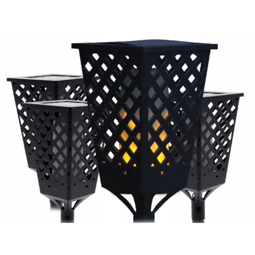 LED saules lampa ar sensoru LED/0,6W/5,5V IP65 2000 mAh 107 cm melna