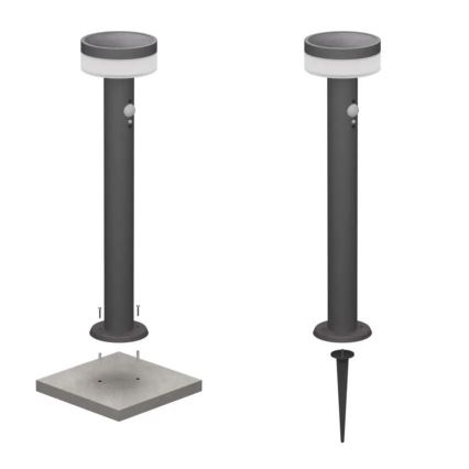 LED saules lampa ar sensoru LED/2W/3,7V 1200 mAh IP44 50 cm