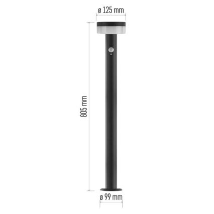 LED saules lampa ar sensoru LED/2W/3,7V 1200 mAh IP44 80 cm