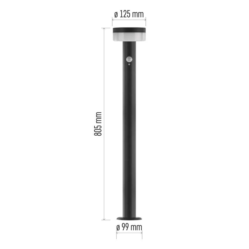 LED saules lampa ar sensoru LED/2W/3,7V 1200 mAh IP44 80 cm