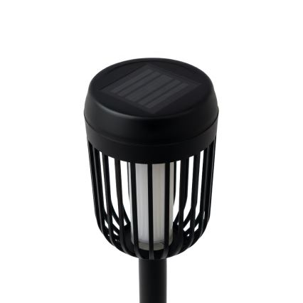 LED saules lampa FLAME LED/1,2V 100 mAh 1800K 37 cm IP44 melna