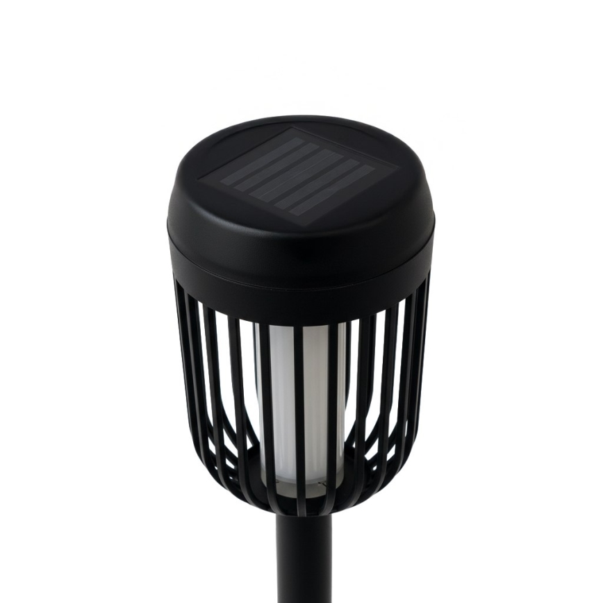 LED saules lampa FLAME LED/1,2V 100 mAh 1800K 37 cm IP44 melna