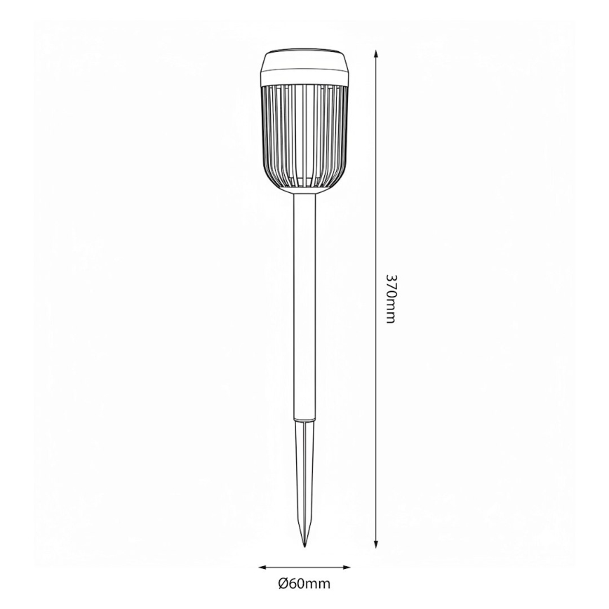LED saules lampa FLAME LED/1,2V 100 mAh 1800K 37 cm IP44 melna