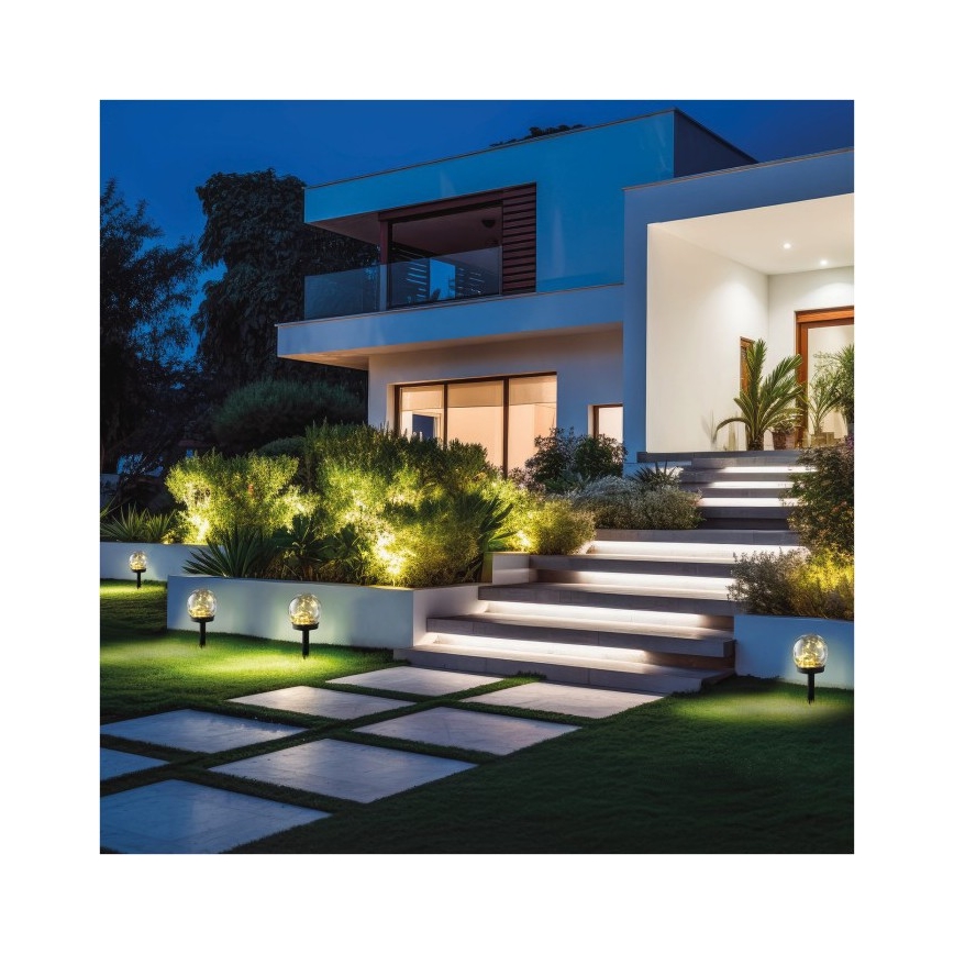 LED saules lampa GLEAM LED/1,2V 3000K IP44 40 mAh caurspīdīga/melna