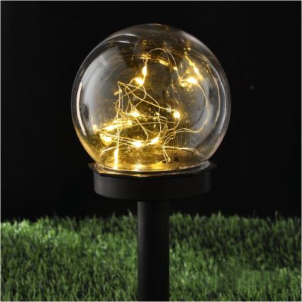 LED saules lampa GLEAM LED/1,2V 3000K IP44 40 mAh caurspīdīga/melna