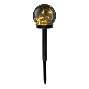 LED saules lampa GLEAM LED/1,2V 3000K IP44 40 mAh dūmakaina/melnā