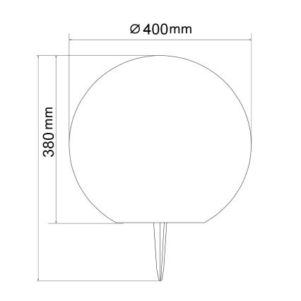 LED saules lampa KULA LED, 3,7 V, 3000/4000/6500 K, diametrs 40 cm, 2000 mAh, IP65, balta