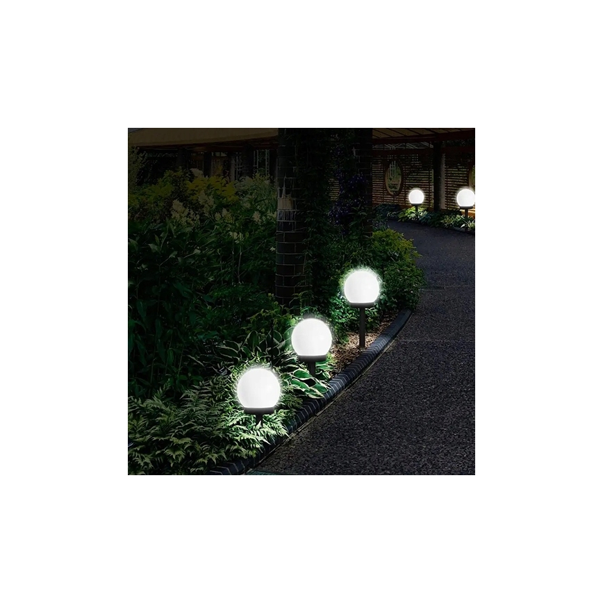 LED saules lampa LED/1,2V 6500K 200 mAh Ø 15 cm IP44 balta/melna