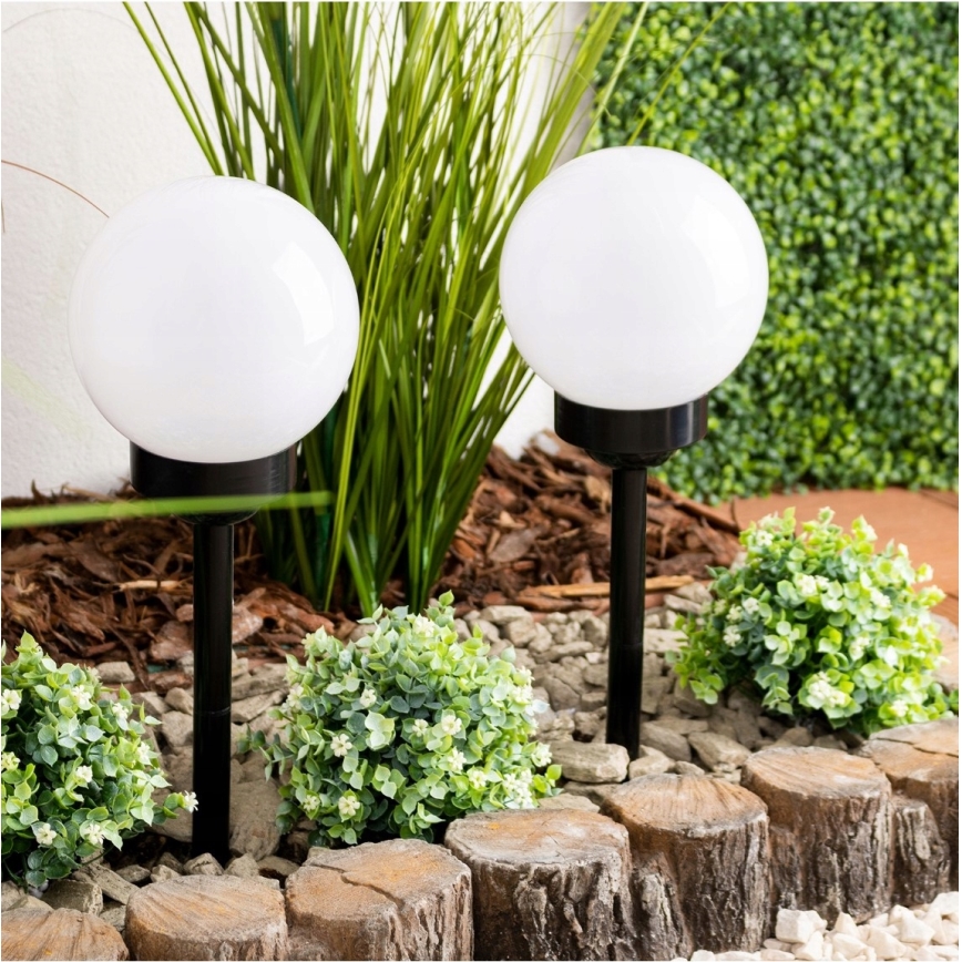 LED saules lampa LED/1,2V 6500K 200 mAh Ø 15 cm IP44 balta/melna