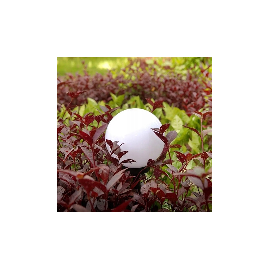 LED saules lampa LED/1,2V 6500K 200 mAh Ø 15 cm IP44 balta/melna