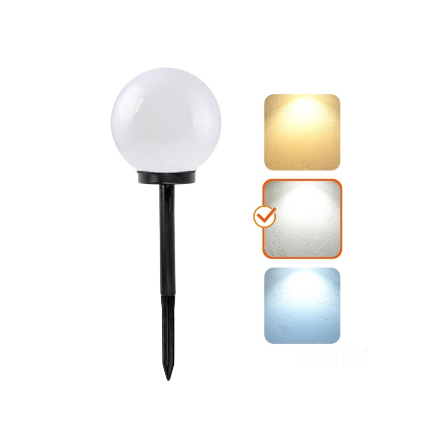 LED saules lampa SPHERE LED/1,2V 4000K IP44 200 mAh Ø 20 cm