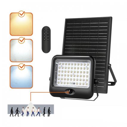 LED Saules reflektors ar sensoru MHCS LED/35W/3,2V 3000/4000/6500K IP65 15000 mAh + tālvadība