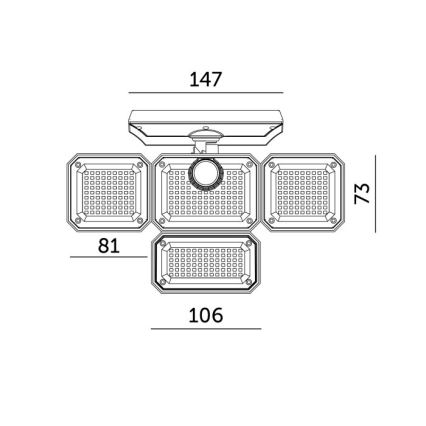 LED saules prožektors ar sensoru GLOW LED/2,5W/3,7V 6500K IP44 2400 mAh + tālvadības pults