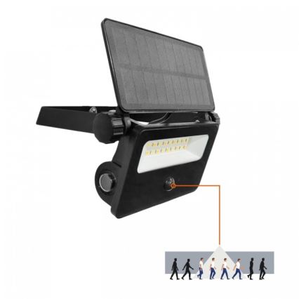 LED Saules prožektors ar sensoru NCS G2 LED/10W/3,7V 3000/4000/6500K IP54 1800 mAh
