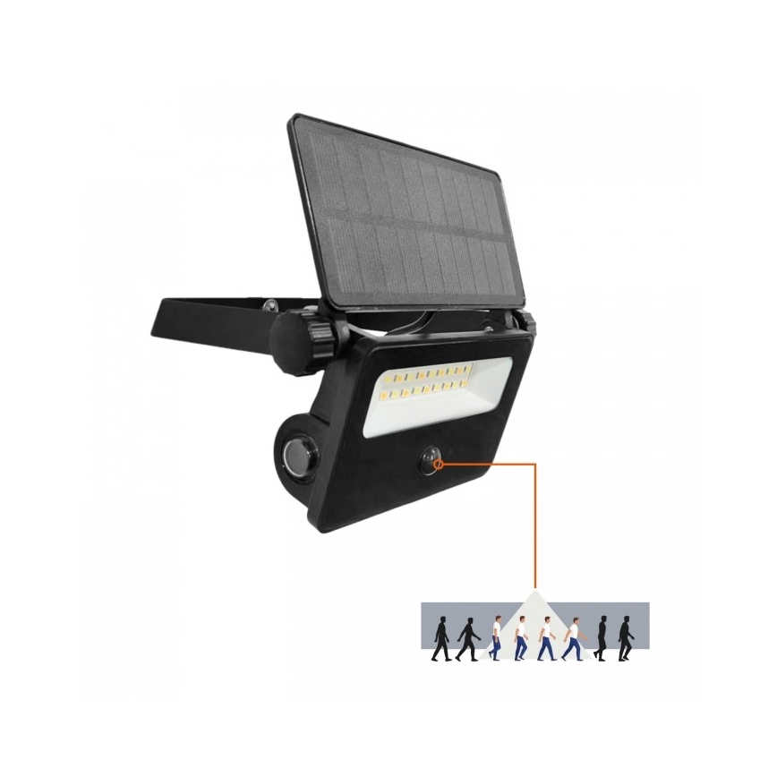 LED Saules prožektors ar sensoru NCS G2 LED/10W/3,7V 3000/4000/6500K IP54 1800 mAh