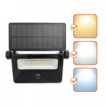 LED Saules prožektors ar sensoru NCS G2 LED/10W/3,7V 3000/4000/6500K IP54 1800 mAh