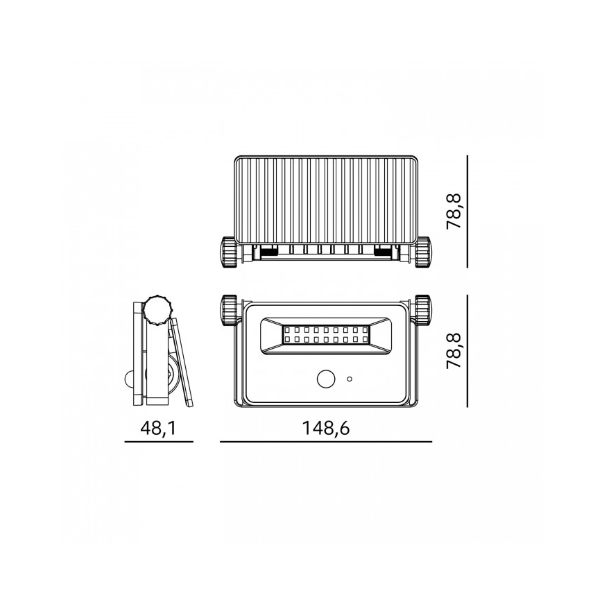 LED Saules prožektors ar sensoru NCS G2 LED/10W/3,7V 3000/4000/6500K IP54 1800 mAh