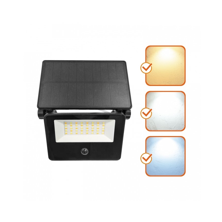 LED saules prožektors ar sensoru NCS G2 LED/20W/3,7V 3000/4000/6500K IP54 2600 mAh