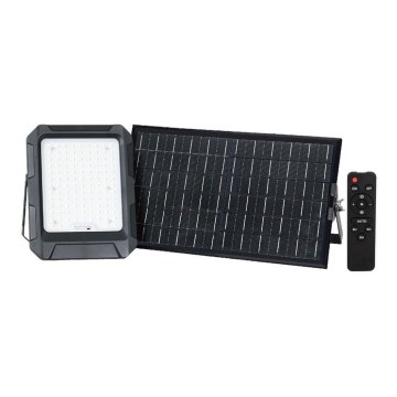LED saules prožektors LED/15W/3,7V IP65 4000K 12000 mAh melns + ar tālvadības pulti