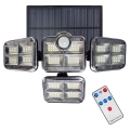 LED saules reflektors ar kustības un krēslu sensoru LED/30W/3,7V 2400 mAh IP47 + tālvadība
